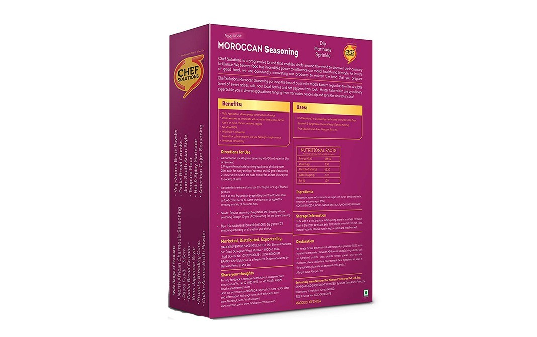 Chef Solutions Moroccan Seasoning    Box  250 grams